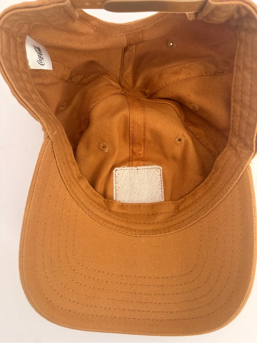 Coca-Cola Tan Baseball Cap with Leather Logo Patch